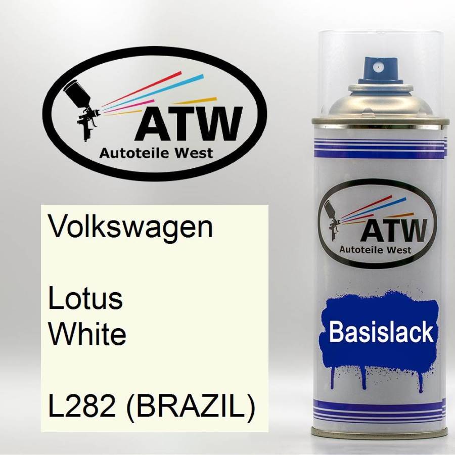 Volkswagen, Lotus White, L282 (BRAZIL): 400ml Sprühdose, von ATW Autoteile West.